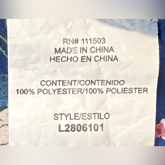 Lily White Women’s Blue Floral One Shoulder Blouse- Size Medium - Picture 5 of 5